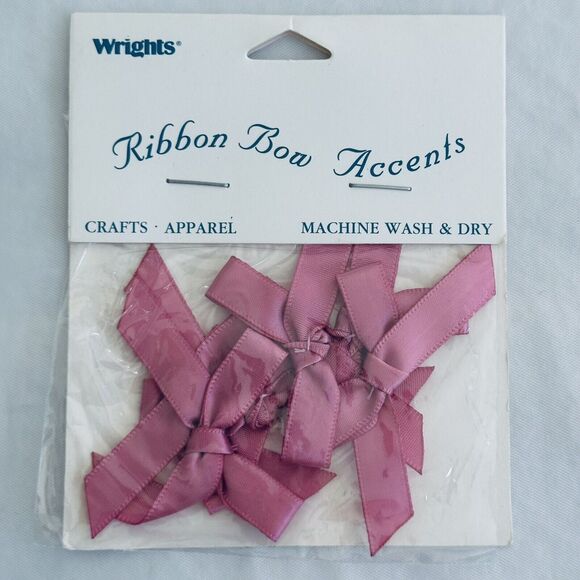 Lot of Wrights Satin Bows Small Ready Made 2" Satin Ribbon Bows Pink & Purple - Picture 3 of 6